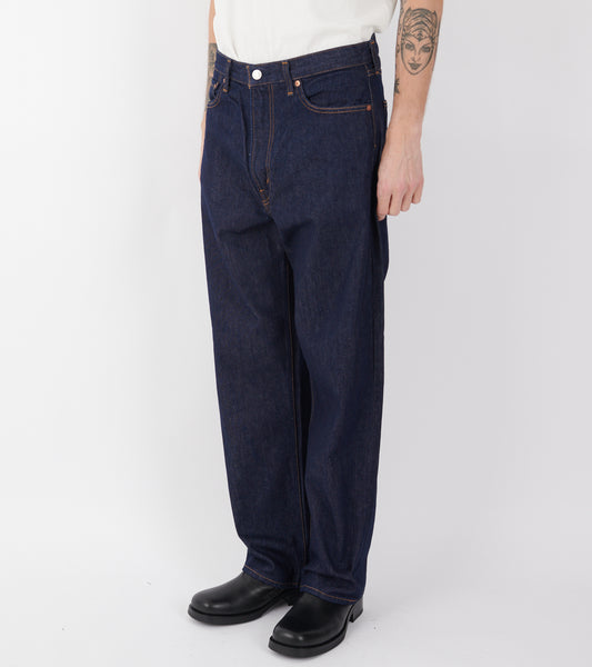 101 Dad Fit Denim Jeans One Wash Rigid Blue
