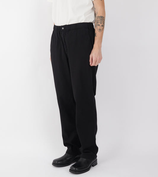 Ezra Relaxed Organic Stretch Twill Trousers Black
