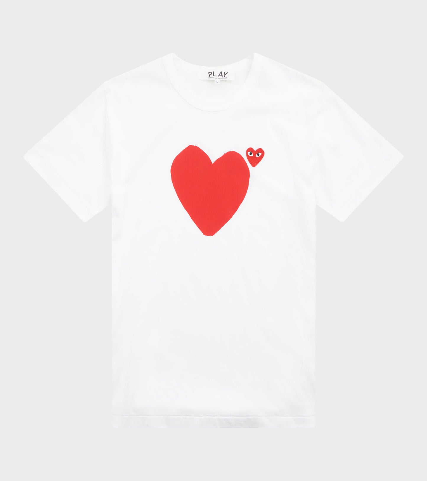 U Double Big Red Heart T-shirt White