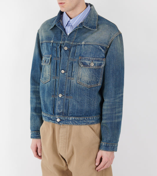 Cropped Denim Jacket Mid Blue