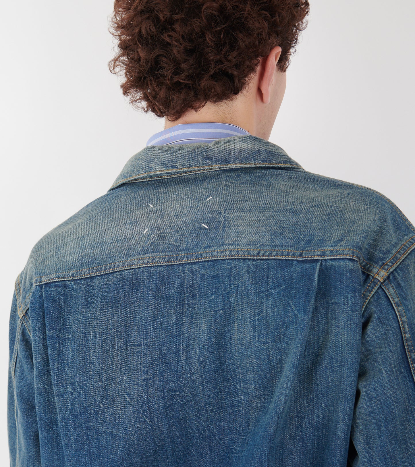 Cropped Denim Jacket Mid Blue
