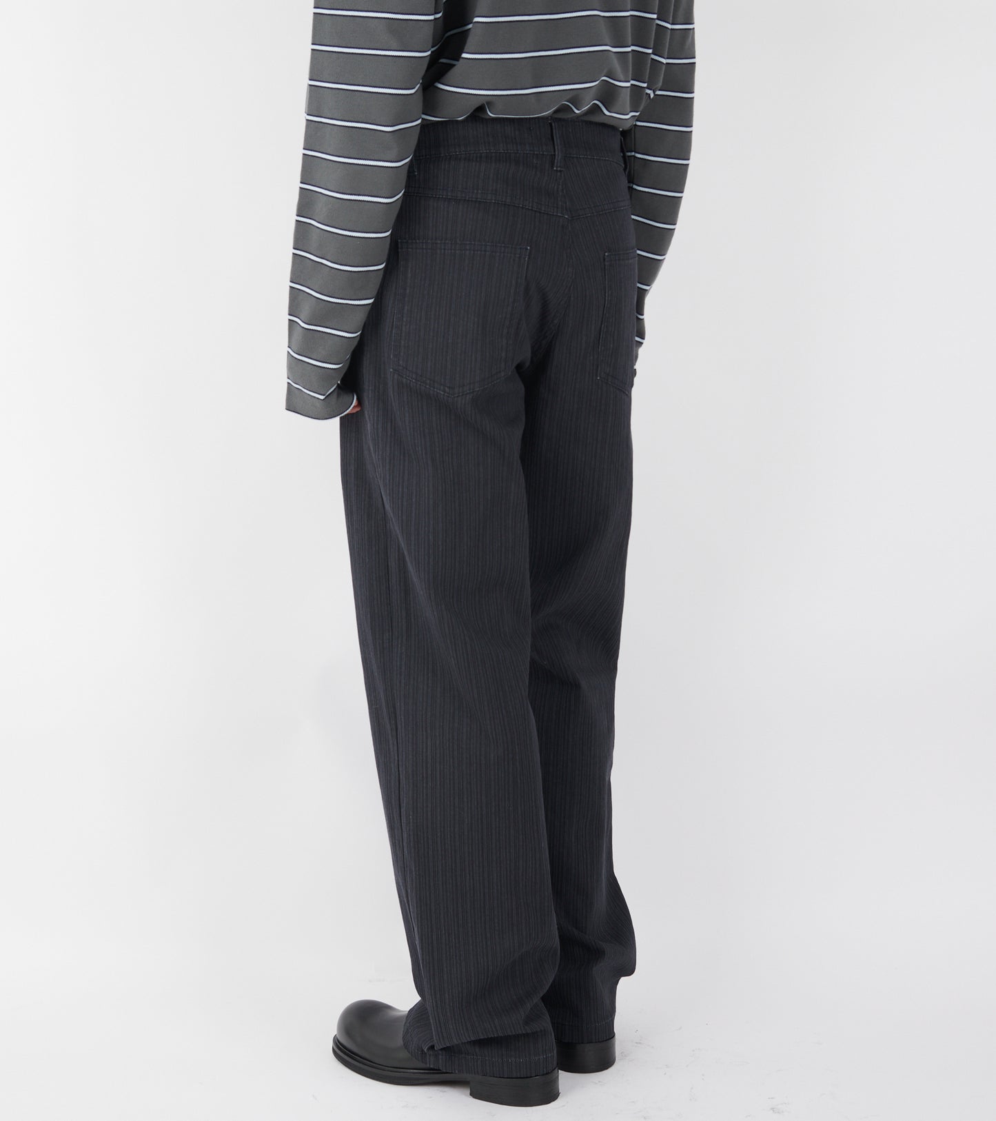 Ensu Striped Trousers Dark Grey