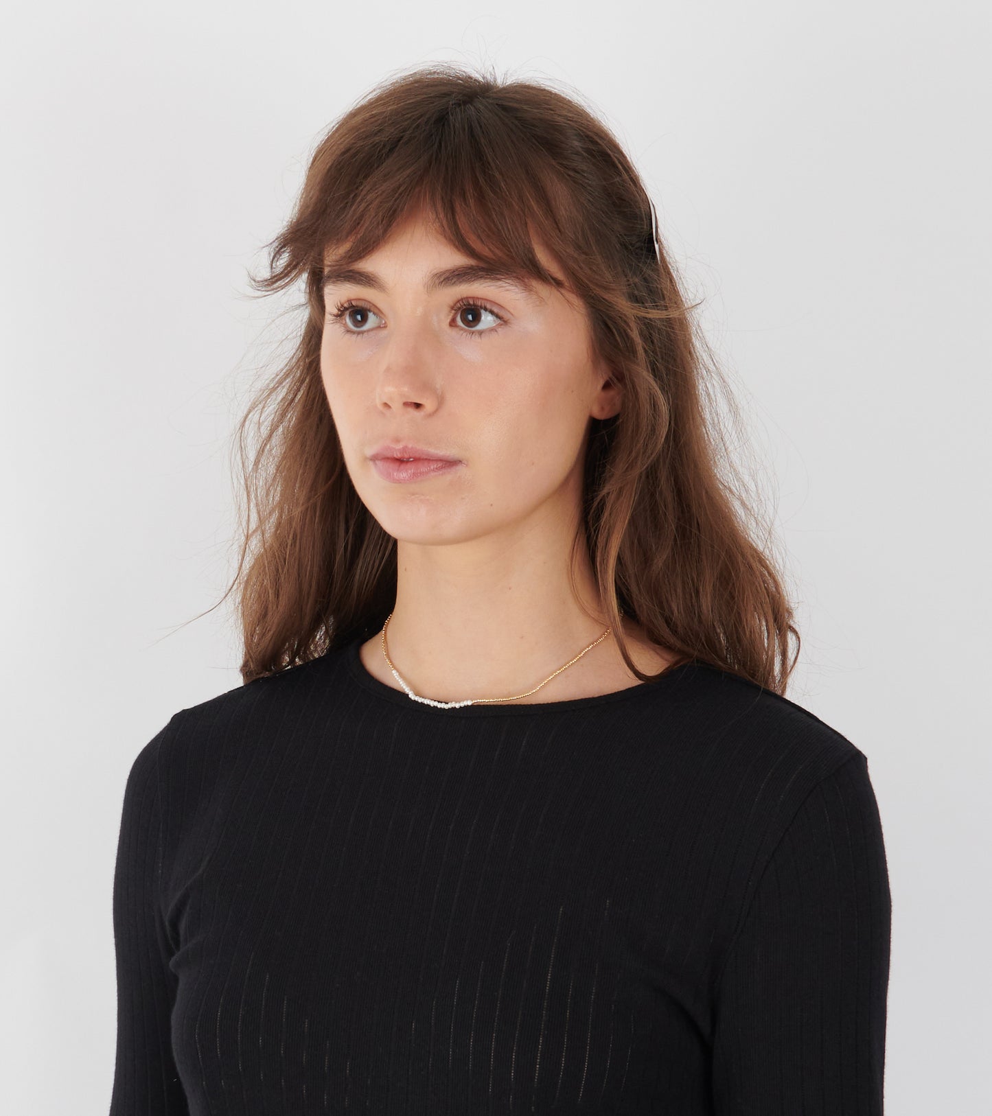 Slim Pearly Necklace Gold