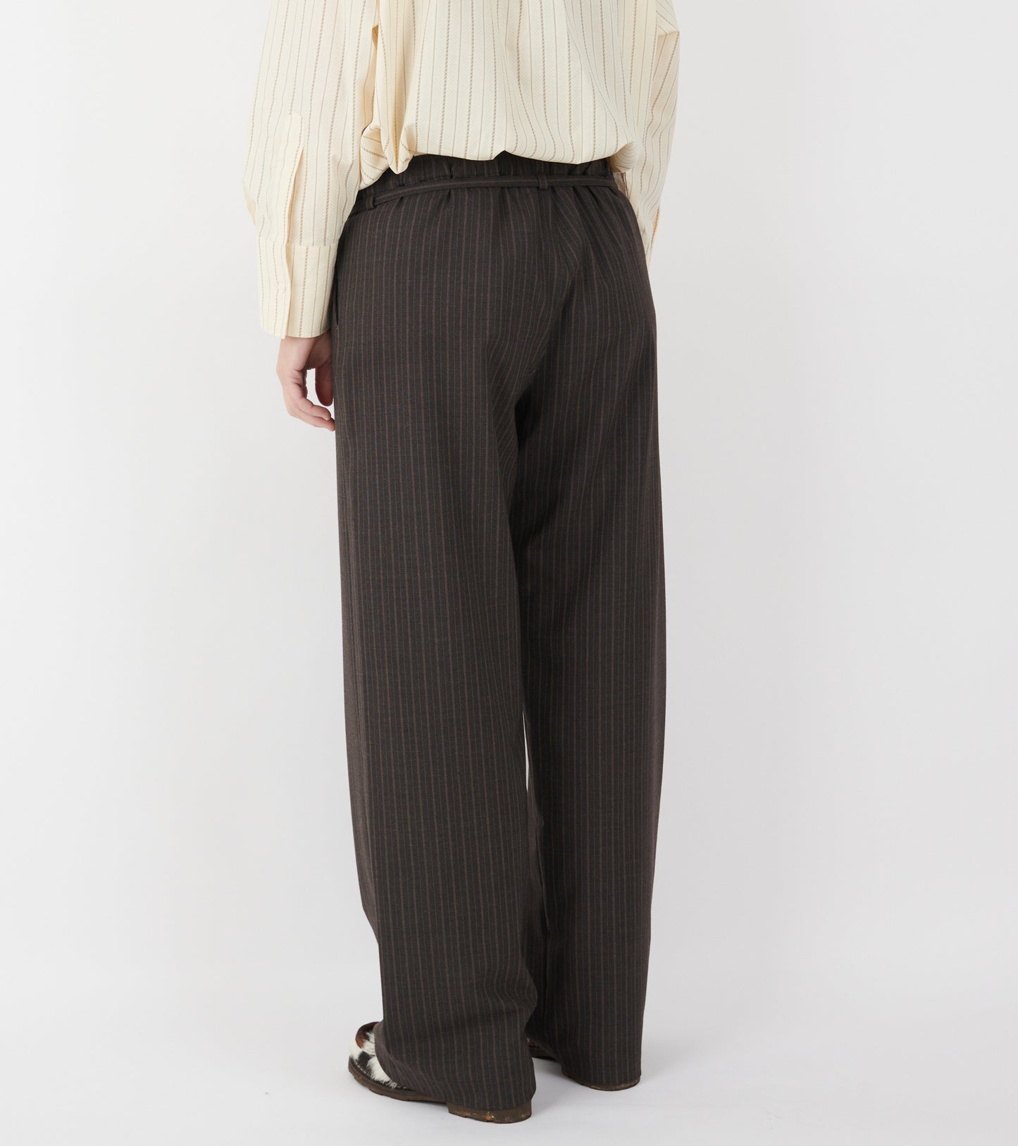 Ingrid Pant Dark Brown Pinstripe