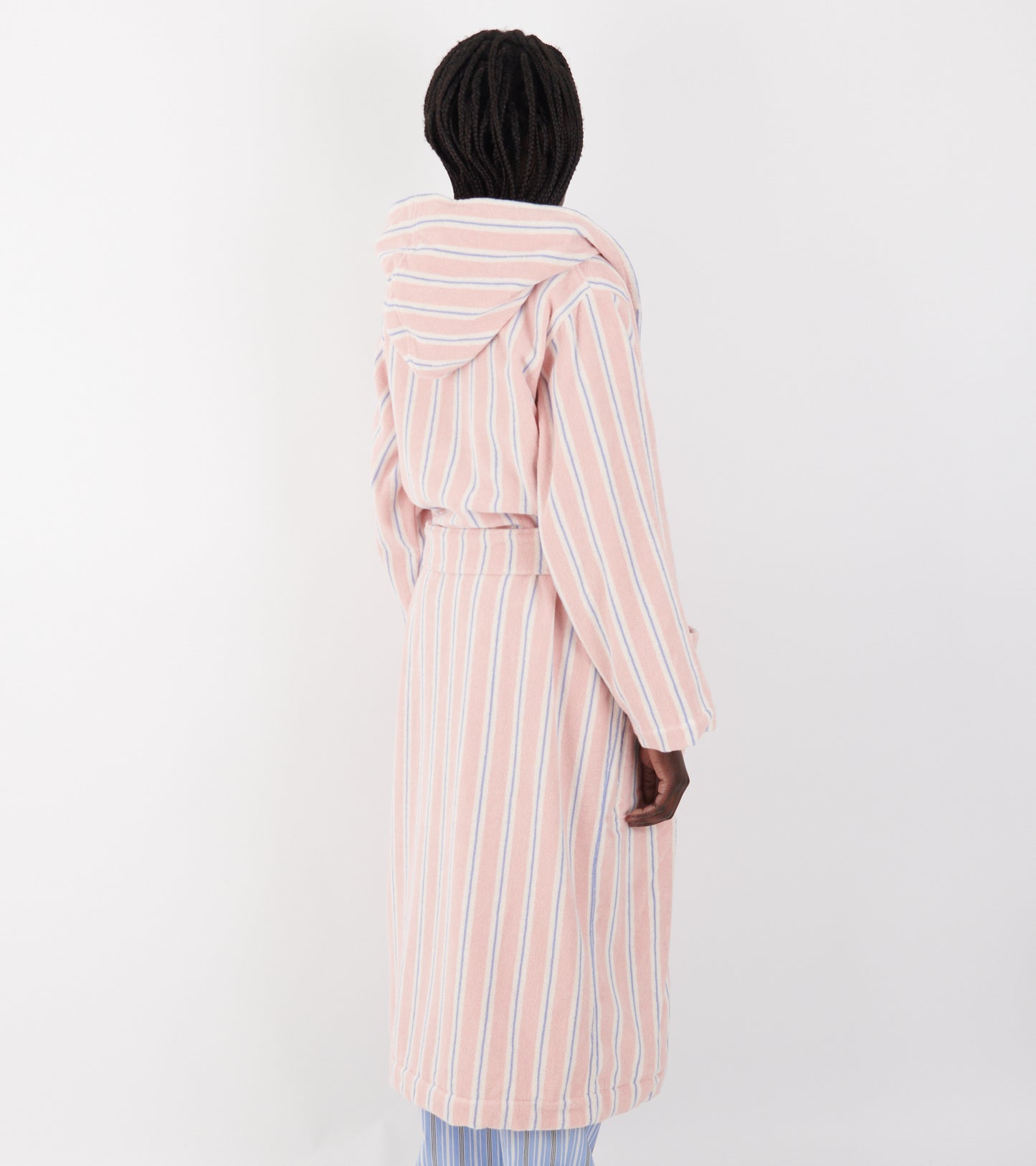 Hooded Bathrobe Candy Stripes