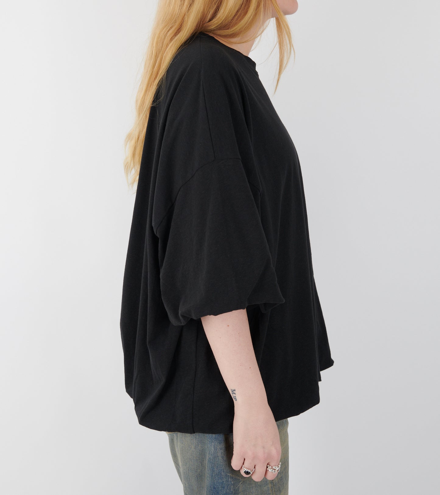 Gathered Logo T-shirt Black