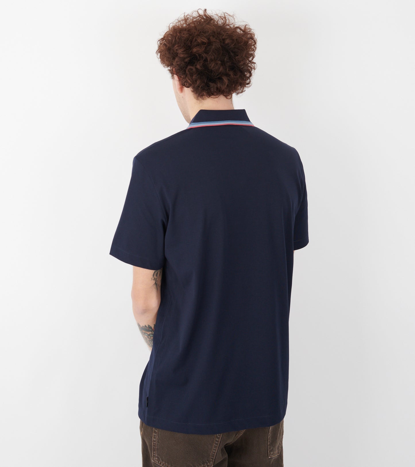 Contrast Tipping S/S Polo Navy