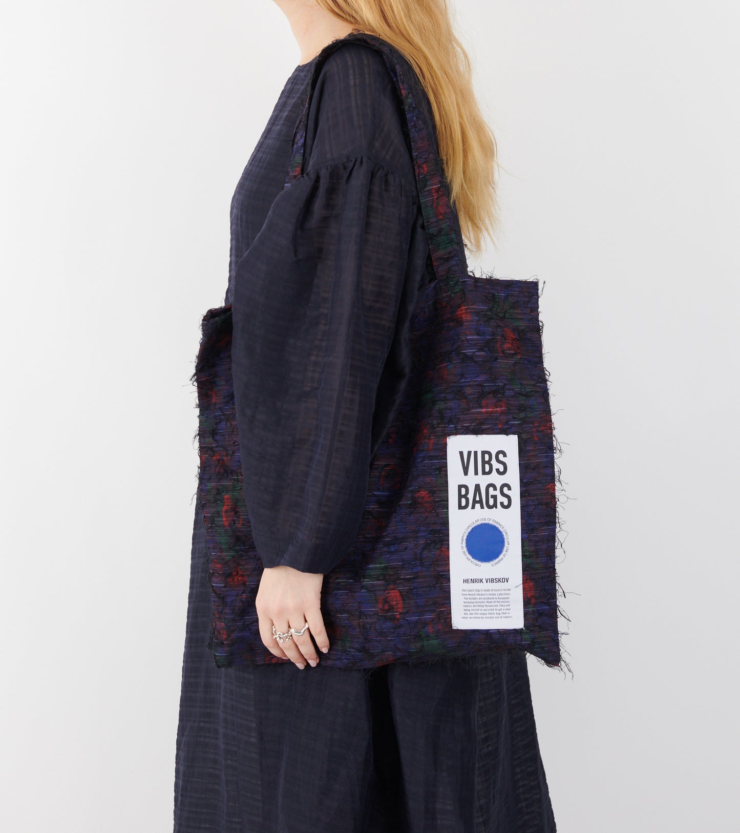 Vibs Upcycled Tote Bag Blue Red