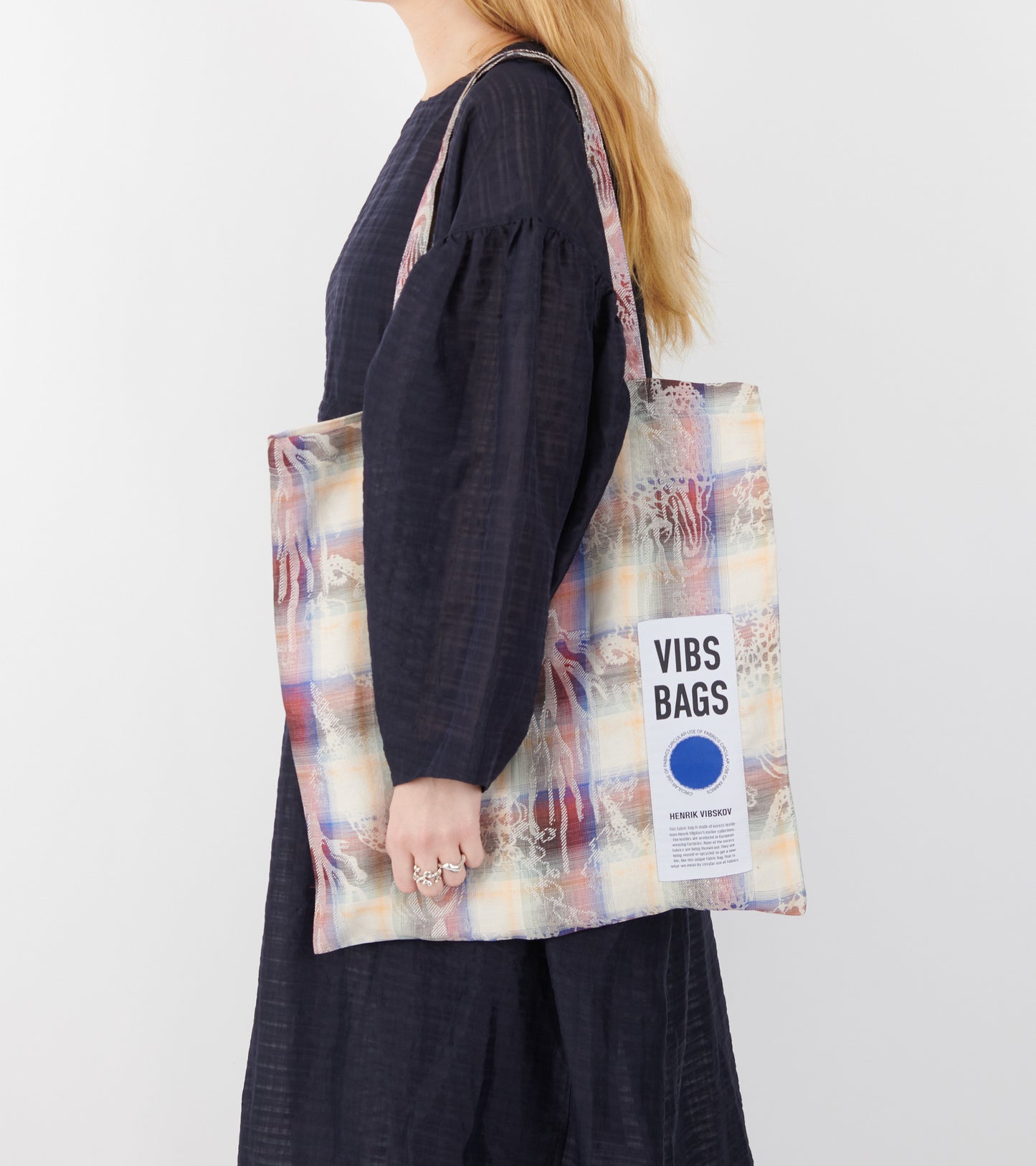 Vibs Upcycled Tote Bag Arm Check Charm