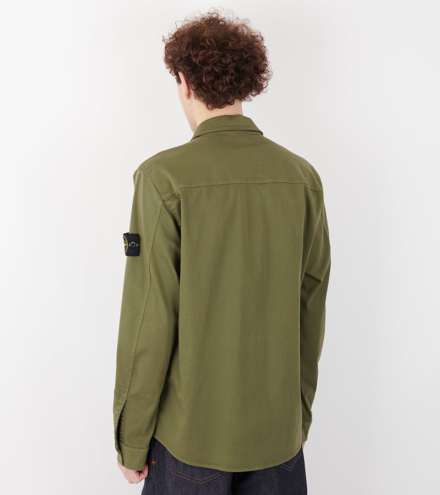 Cotton Zip Overshirt Olive