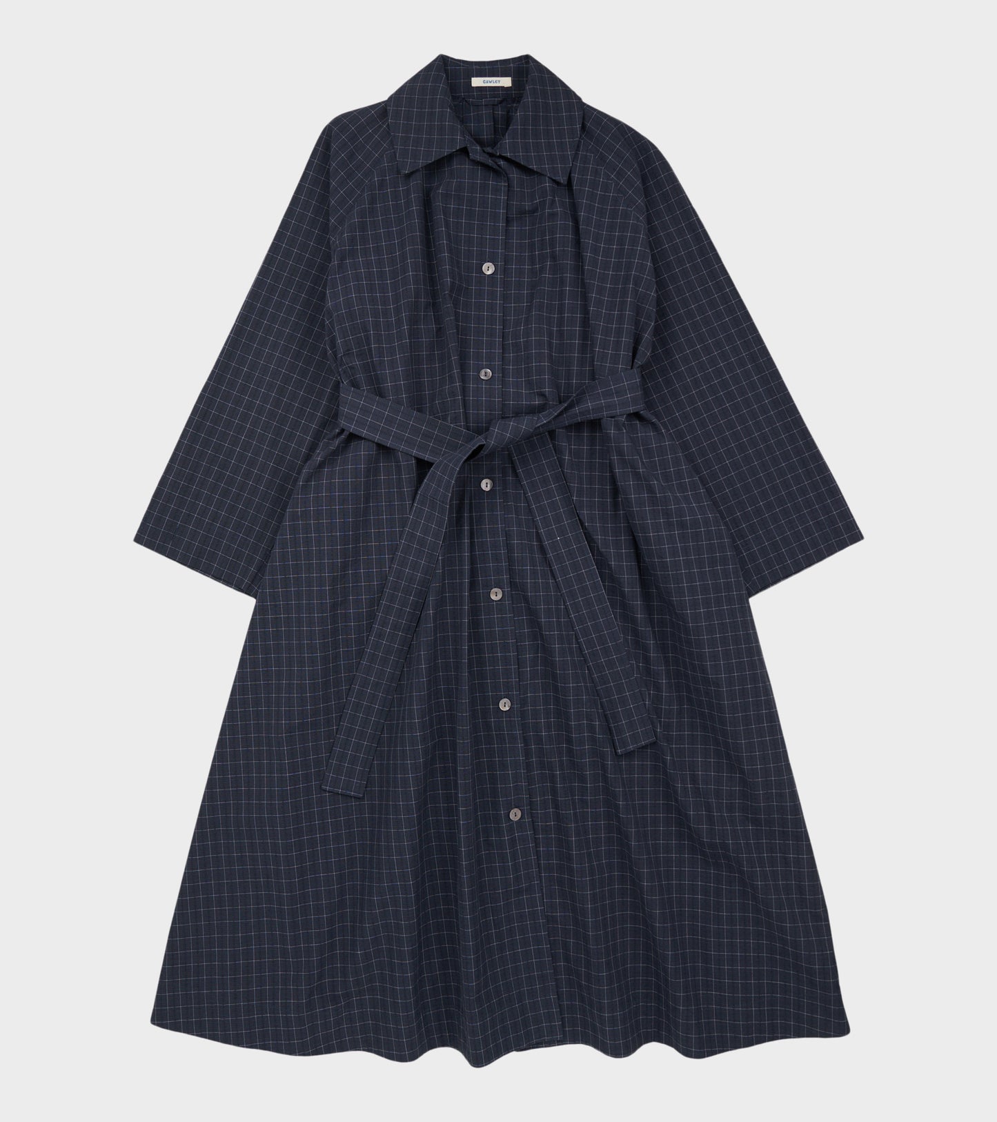 Japanese Cotton Seersucker Kit Dress Navy Check