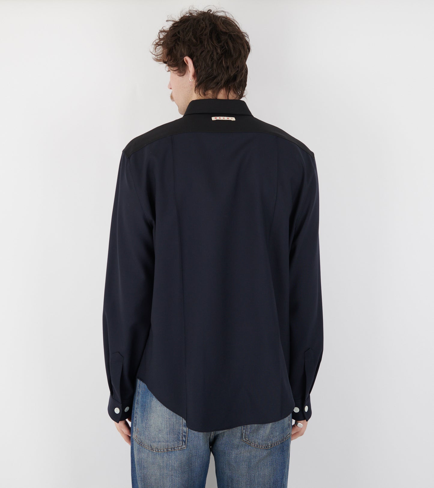 Tropical Wool Shirt Blue/Black
