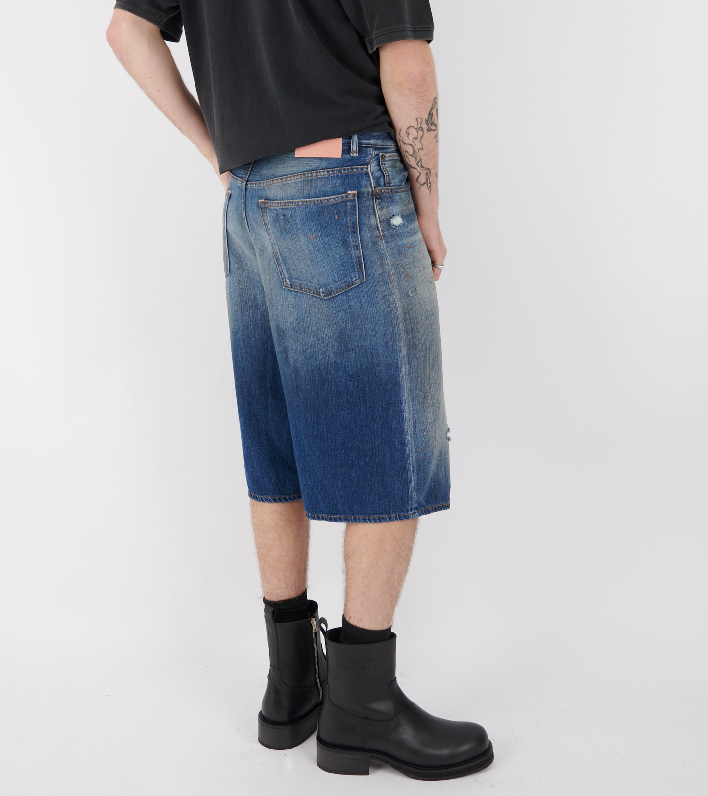 Waxed Leather Boots Black