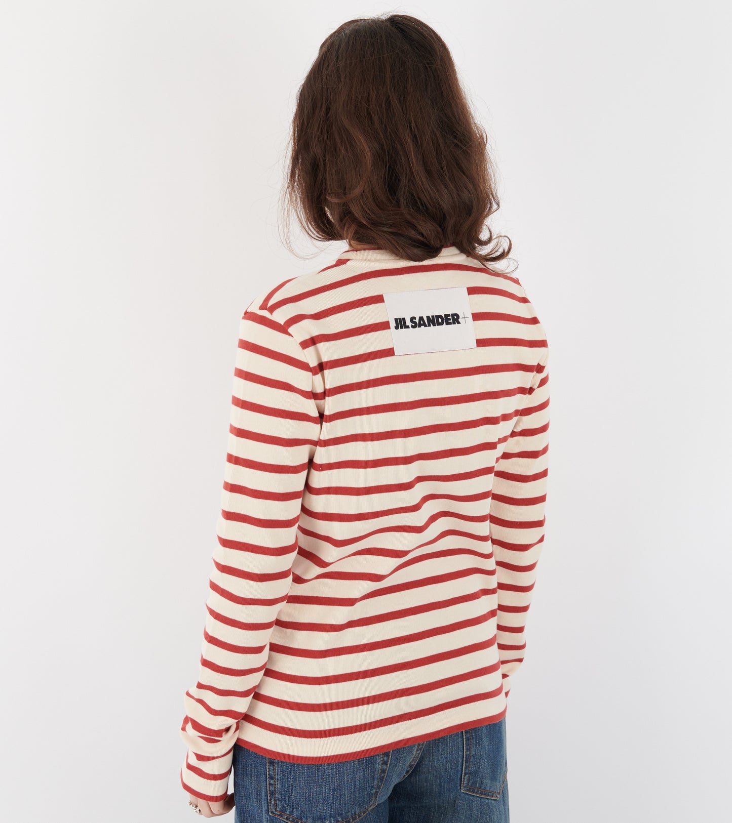 Ribbed Cotton Jersey Stripe L/S T-shirt Salty Red