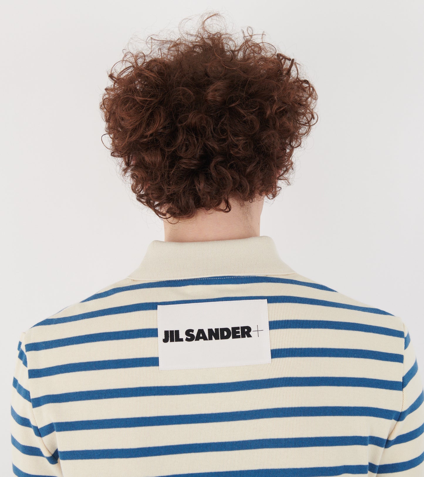 Ribbed Cotton Jersey Stripe L/S Polo Cornsilk