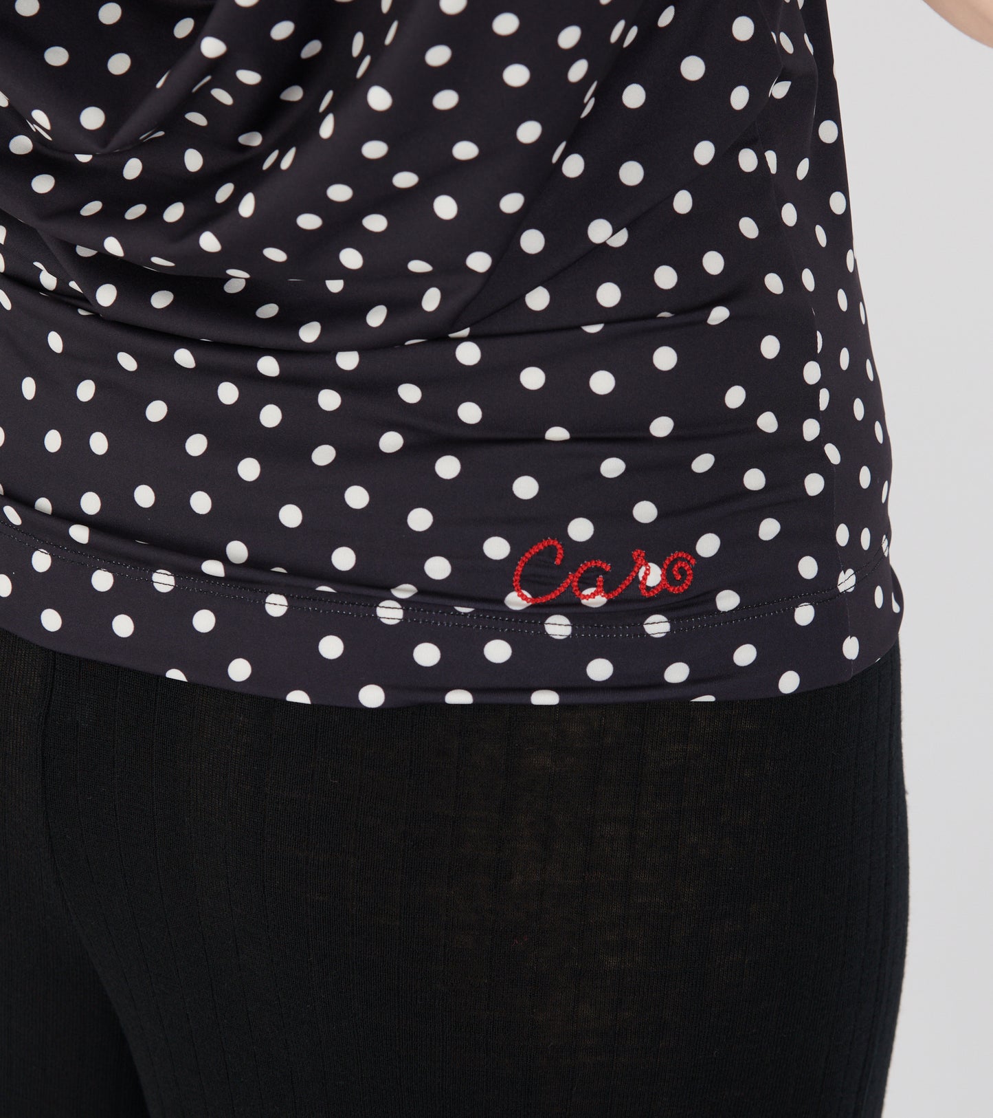 Alexa Jersey Top Black Dots