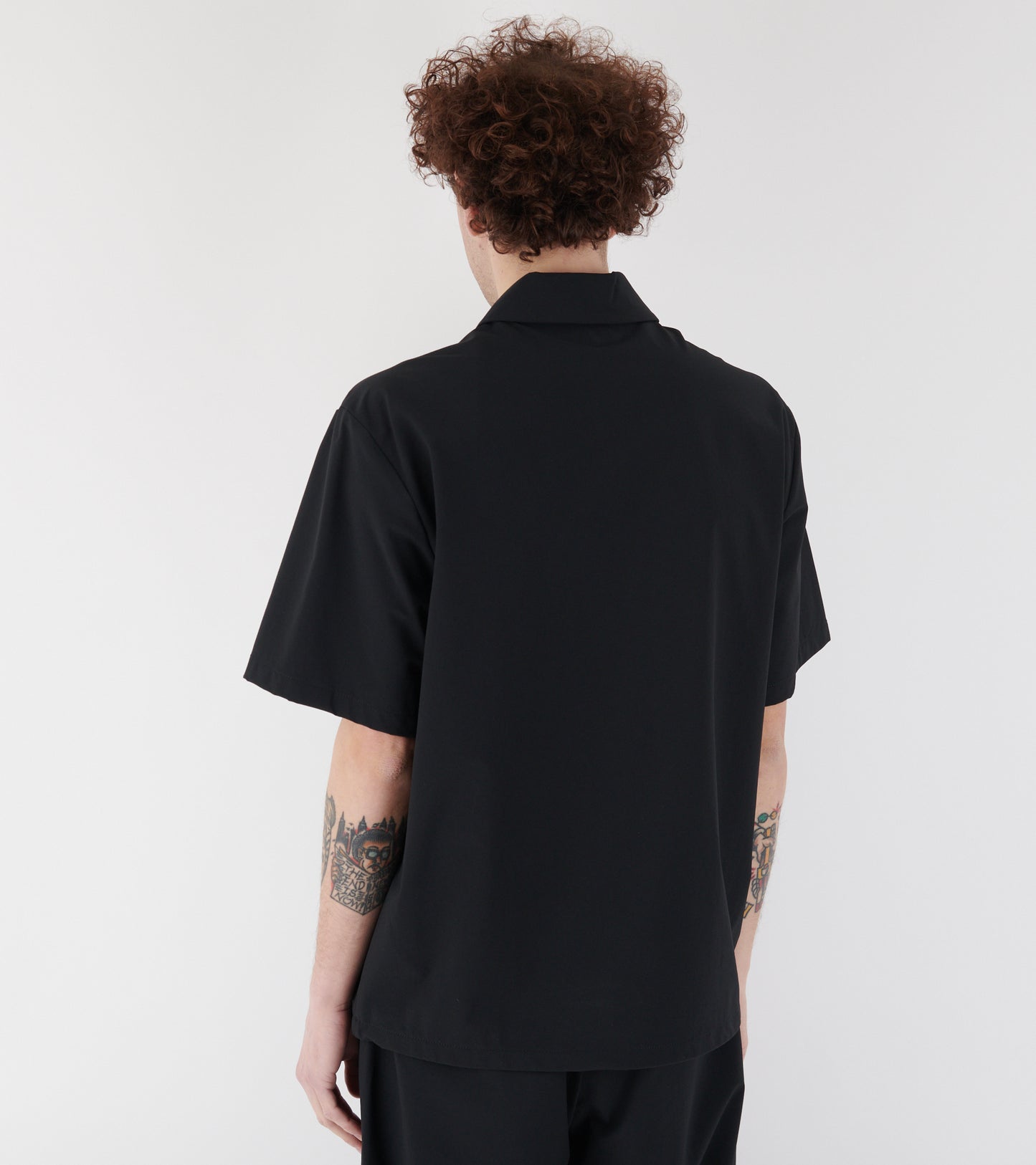 Logo Short Sleeve Half-zip Shirt Black