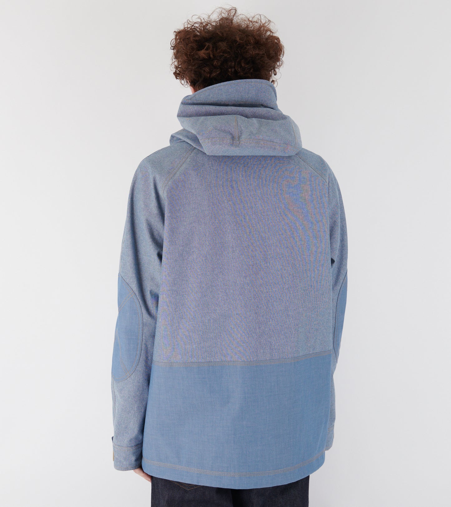 Ajaccio Chambray Hooded Field Jacket Light Blue
