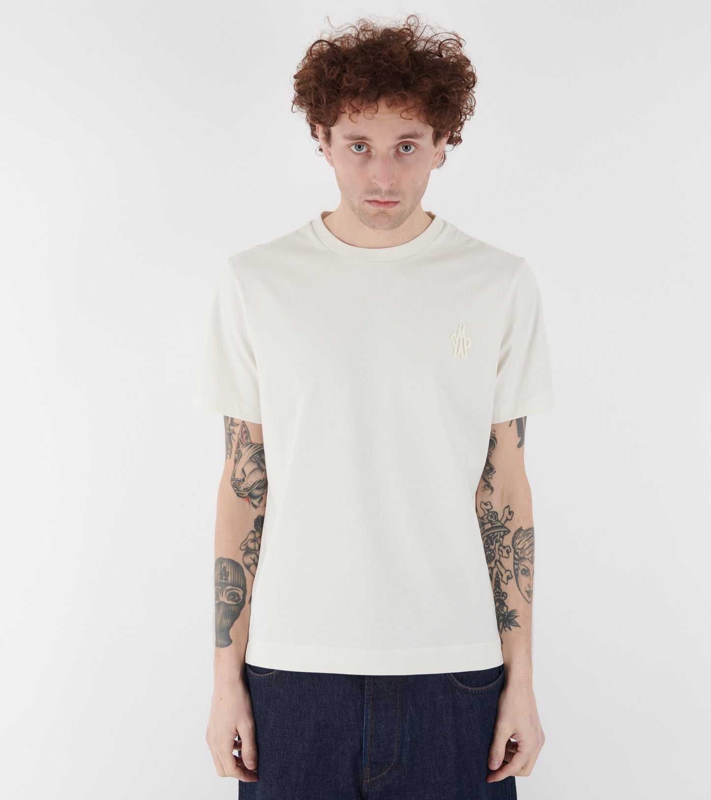 Logo Patch Cotton Blend S/S T-shirt White