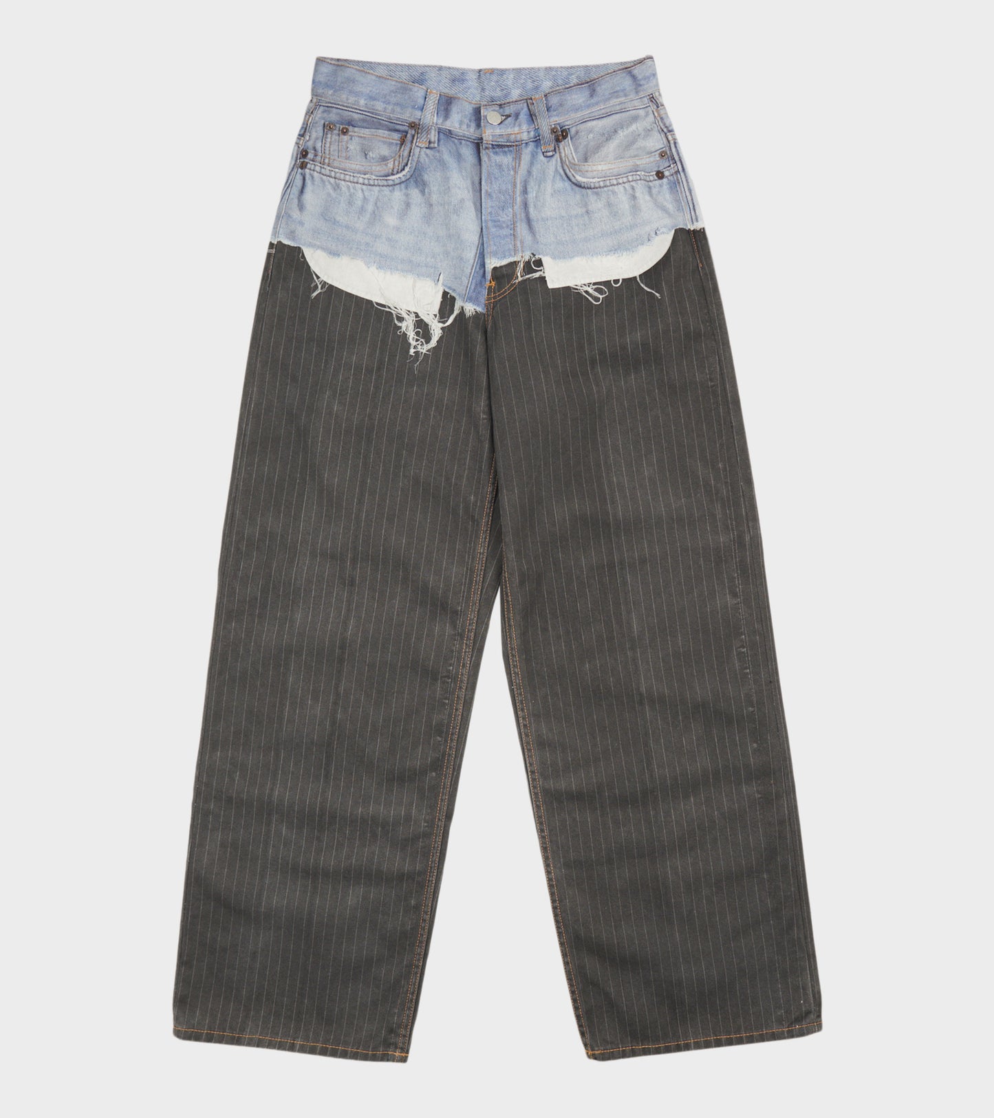 U Pinstripe Print Jeans Blue/Black