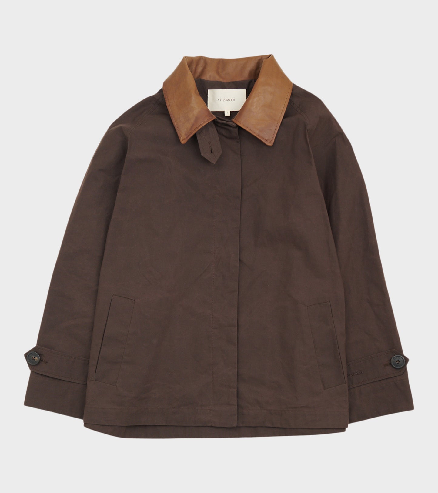 Waxed Cotton Mac Jacket Brown