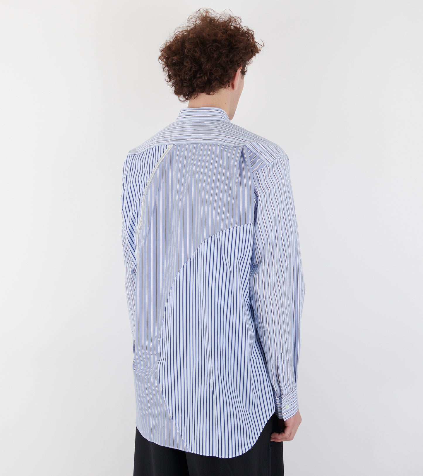 Striped Zip Shirt Blue/White Mix