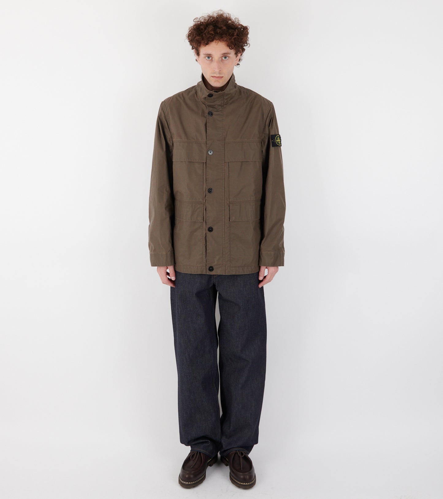 Waxed Pigment Cotton Tela Jacket Brown