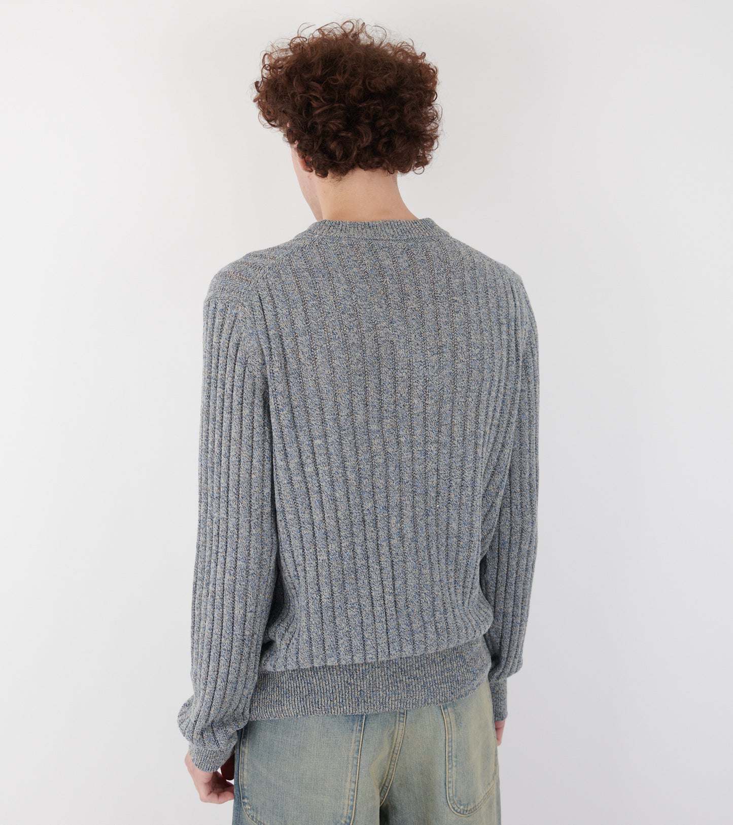 Moon Linen Sweater Blue Moulines
