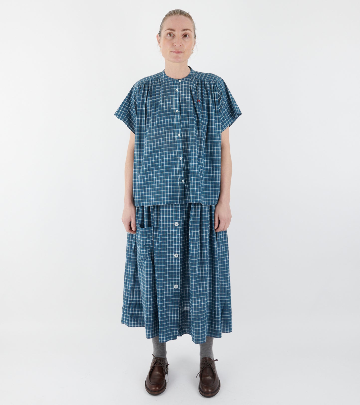 Max Blouse No. 775 Messenger Checks Indigo