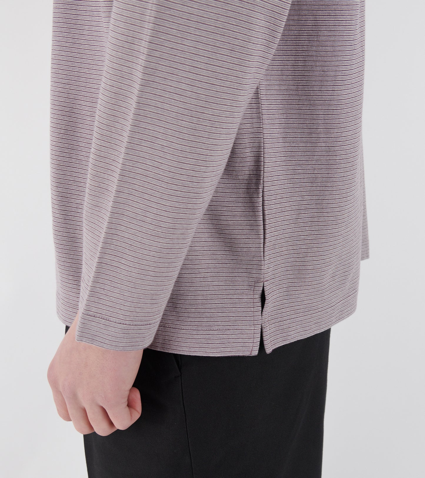 Hard Twisted Stripe Jersey L/S Tee Grey Multi Stripe
