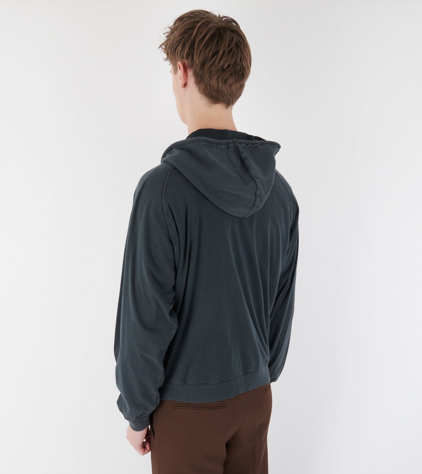 Logo Zip Hoodie Dusty Black