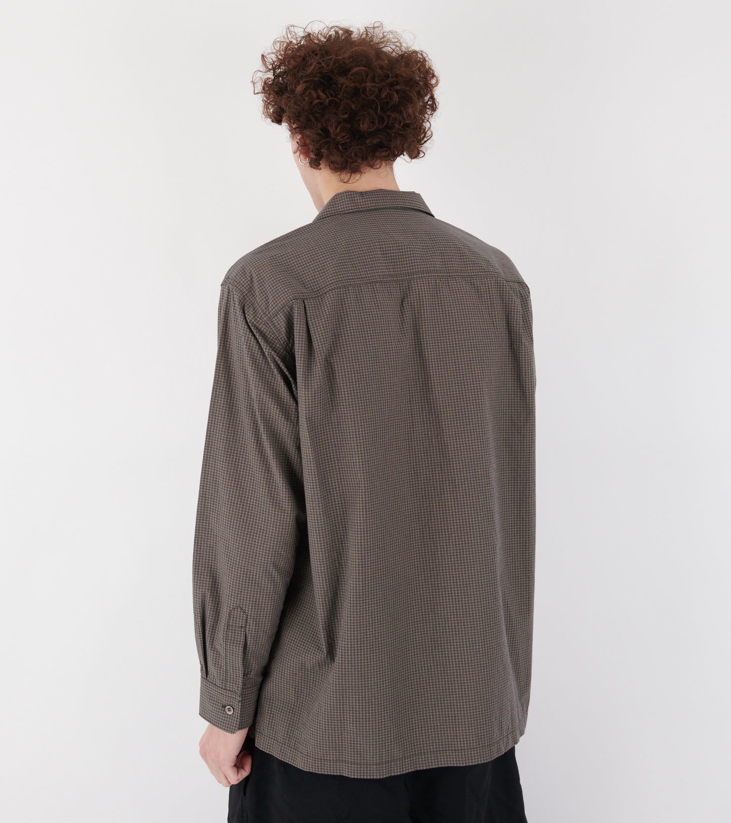 Checkered Cotton Blend Shirt Brown