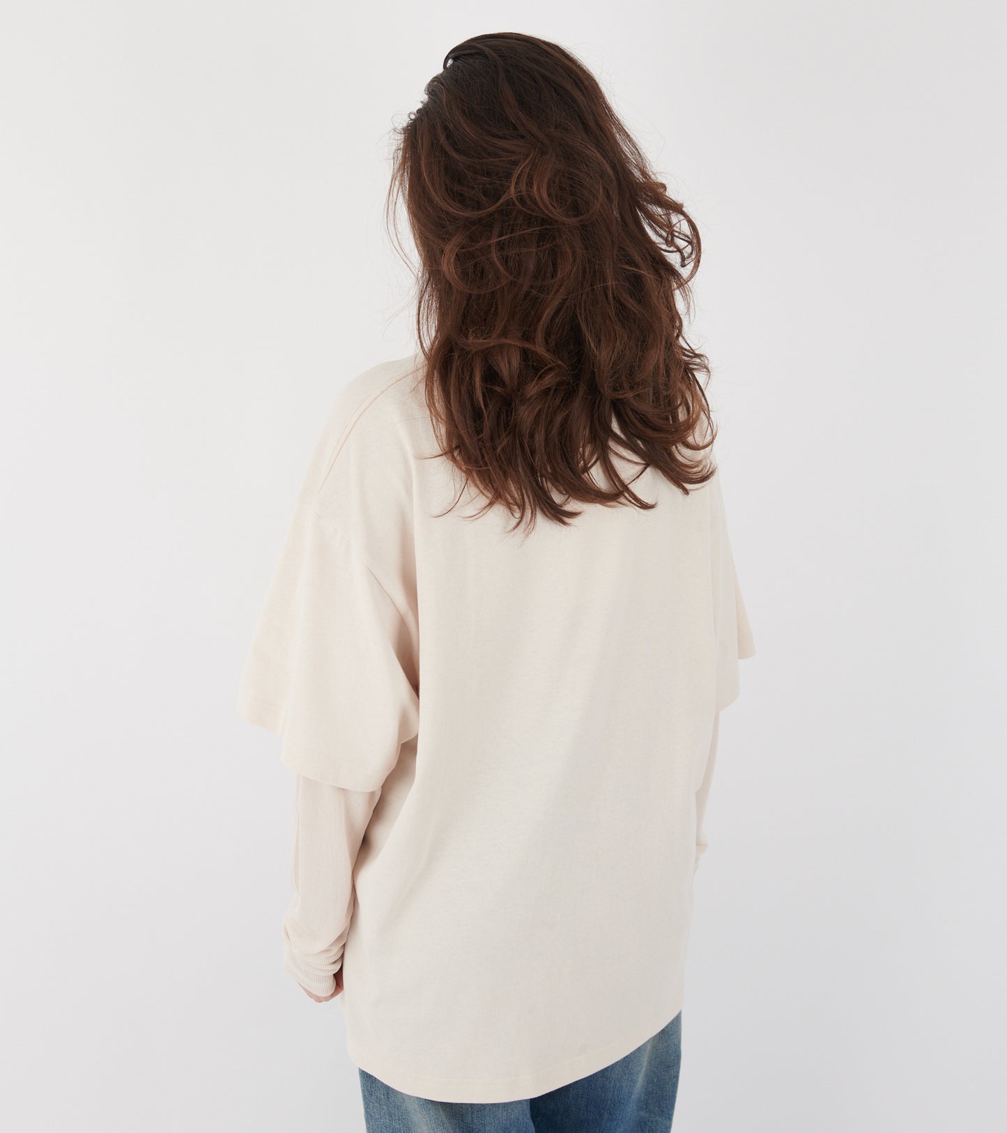 Layered Graphic T-shirt Warm Beige