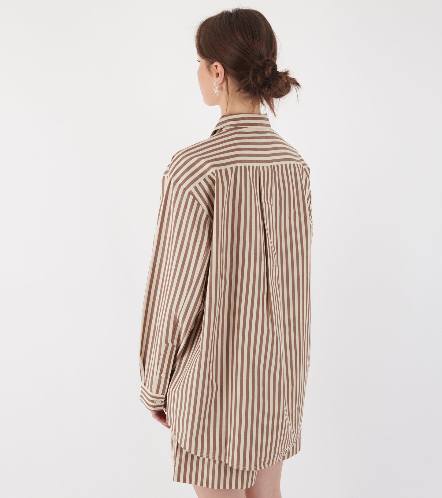Edgar Shirt Brown/Ecru Stripe