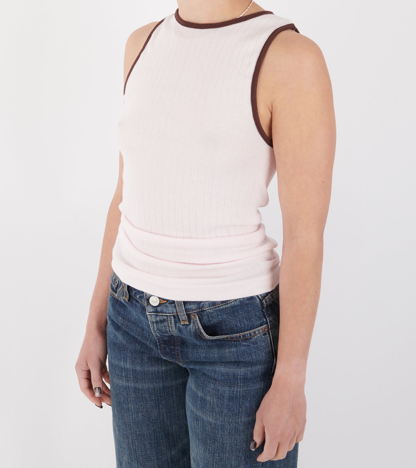 101 Tank Top Kontrast Rose/Brown