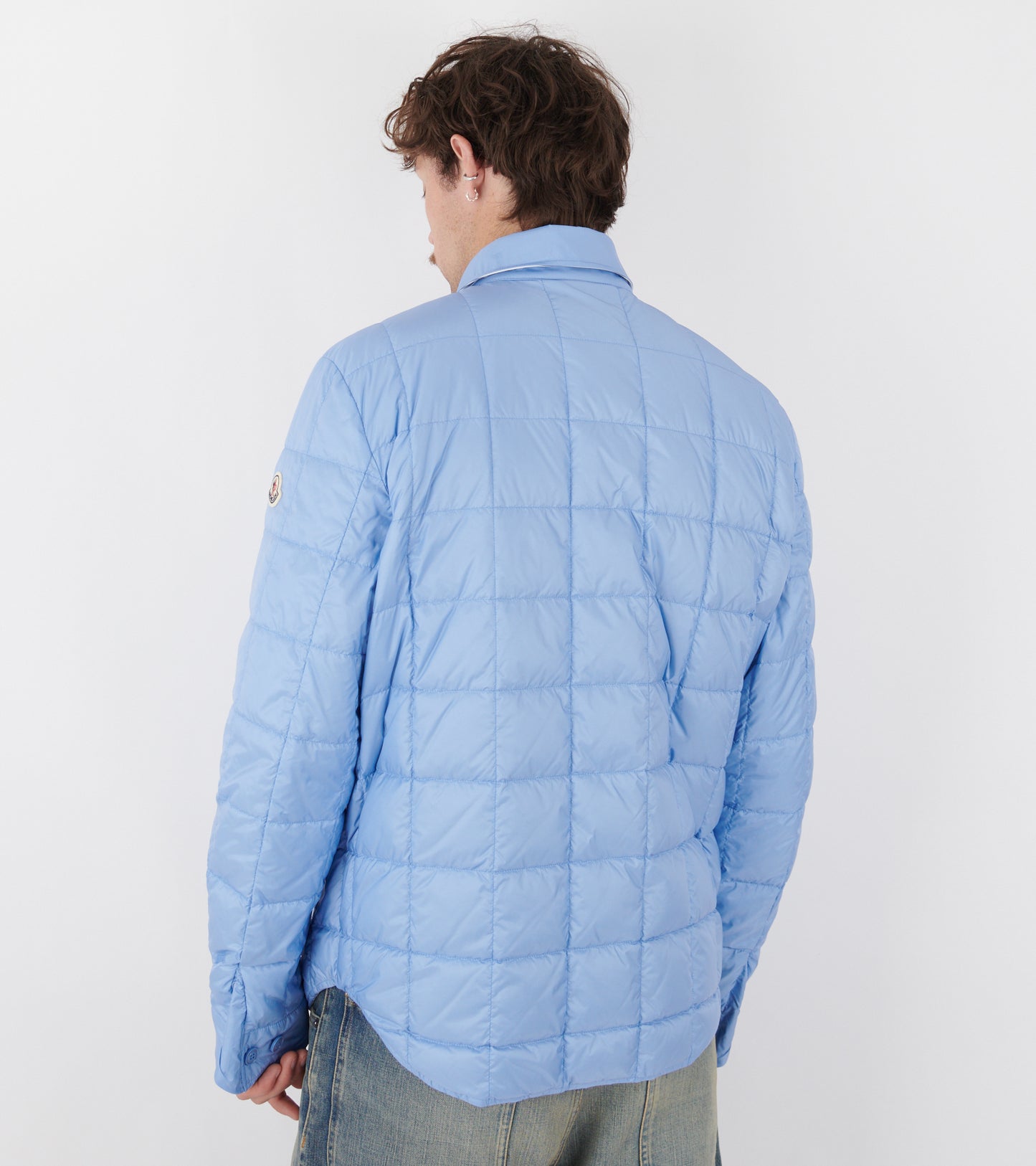 Crescent Reversible Down Shirt Jacket White/Light Blue