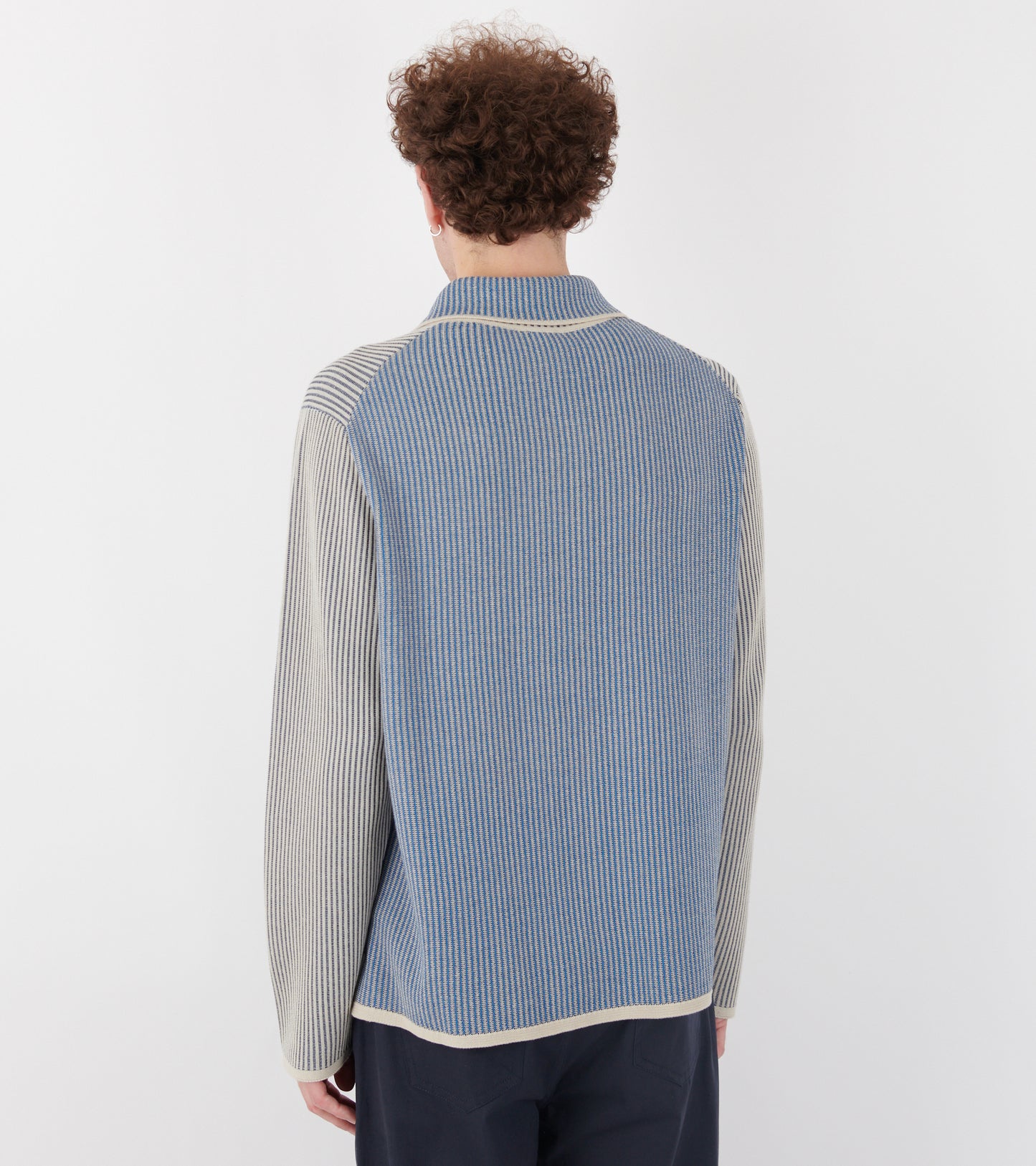 Knitted Shirt Off-white/Blue Mix