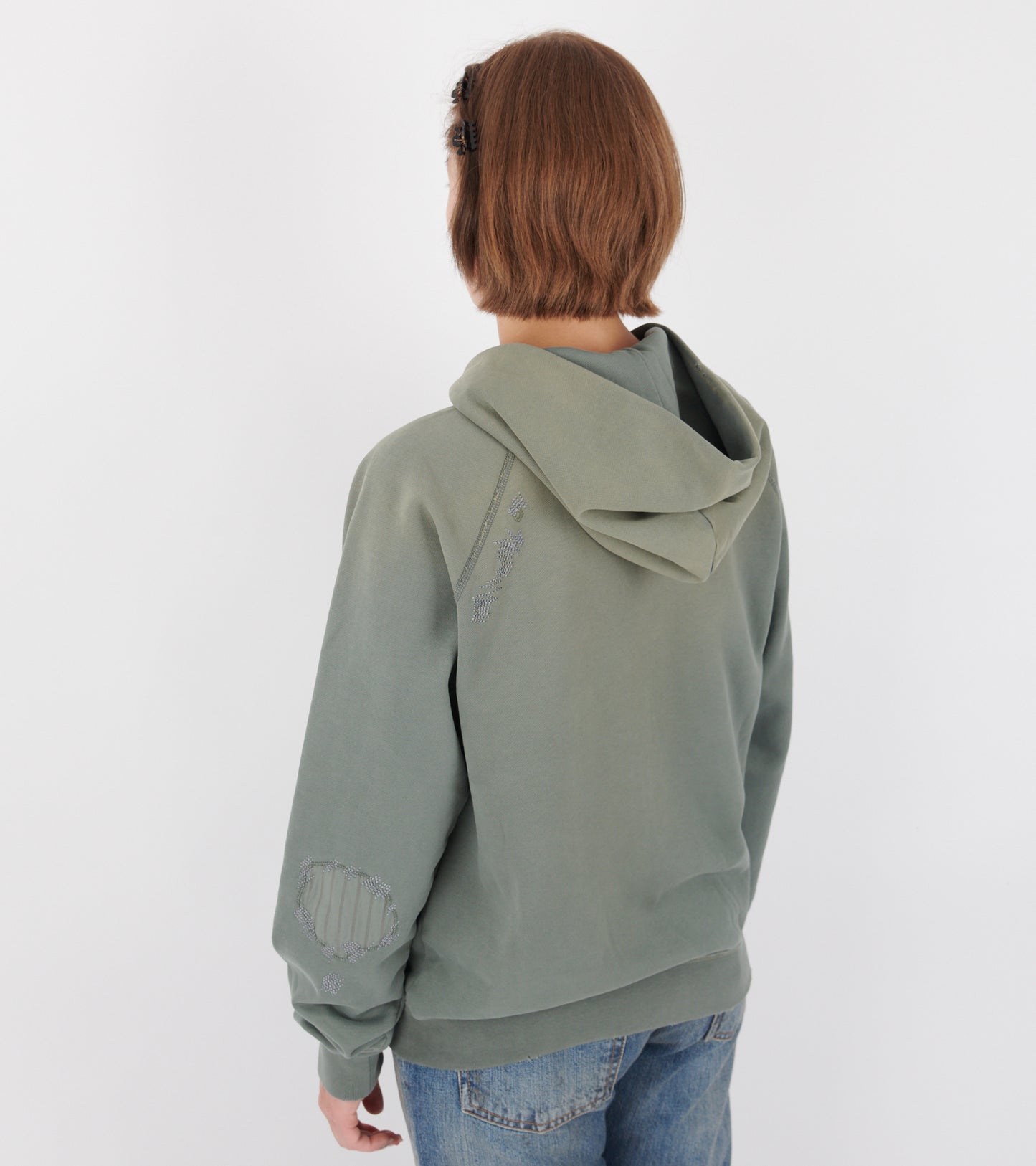 Mended Fleece Hoodie Slate Grey
