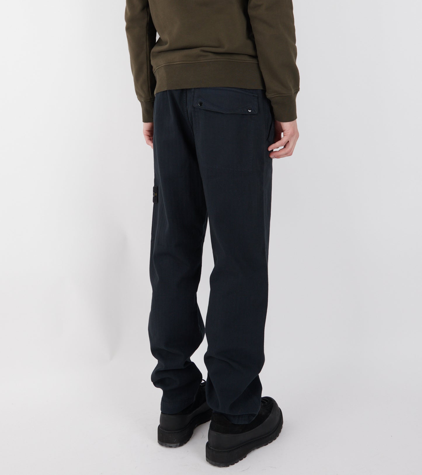 Striped Canvas Pants Navy
