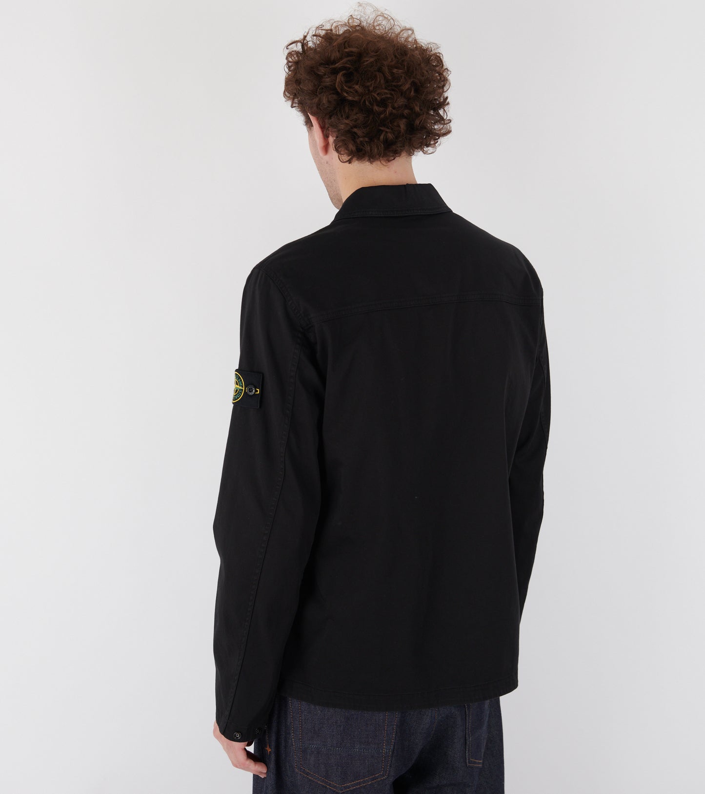 Classic Cotton Zip Pocket Overshirt Black