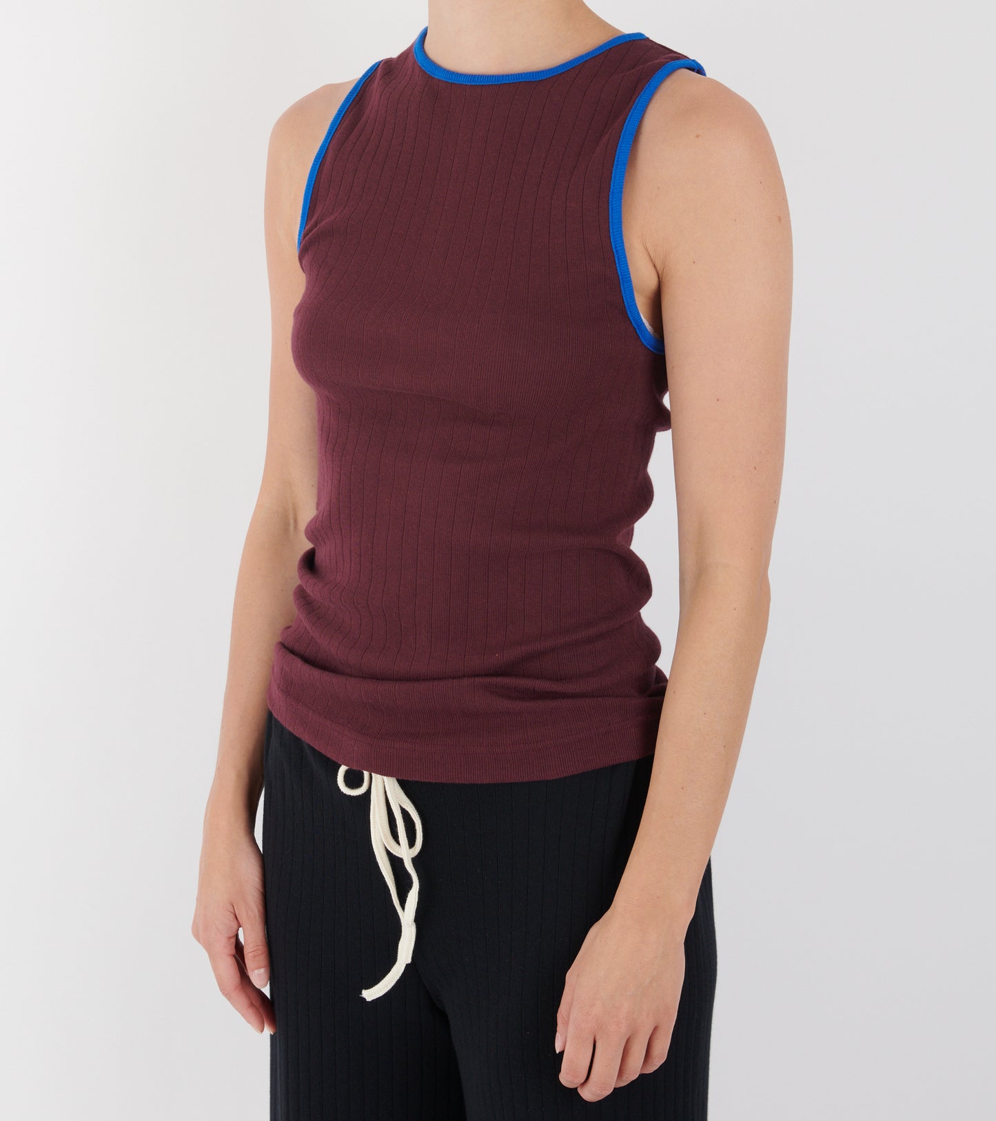 101 Tank Top Kontrast Aubergine/Klein