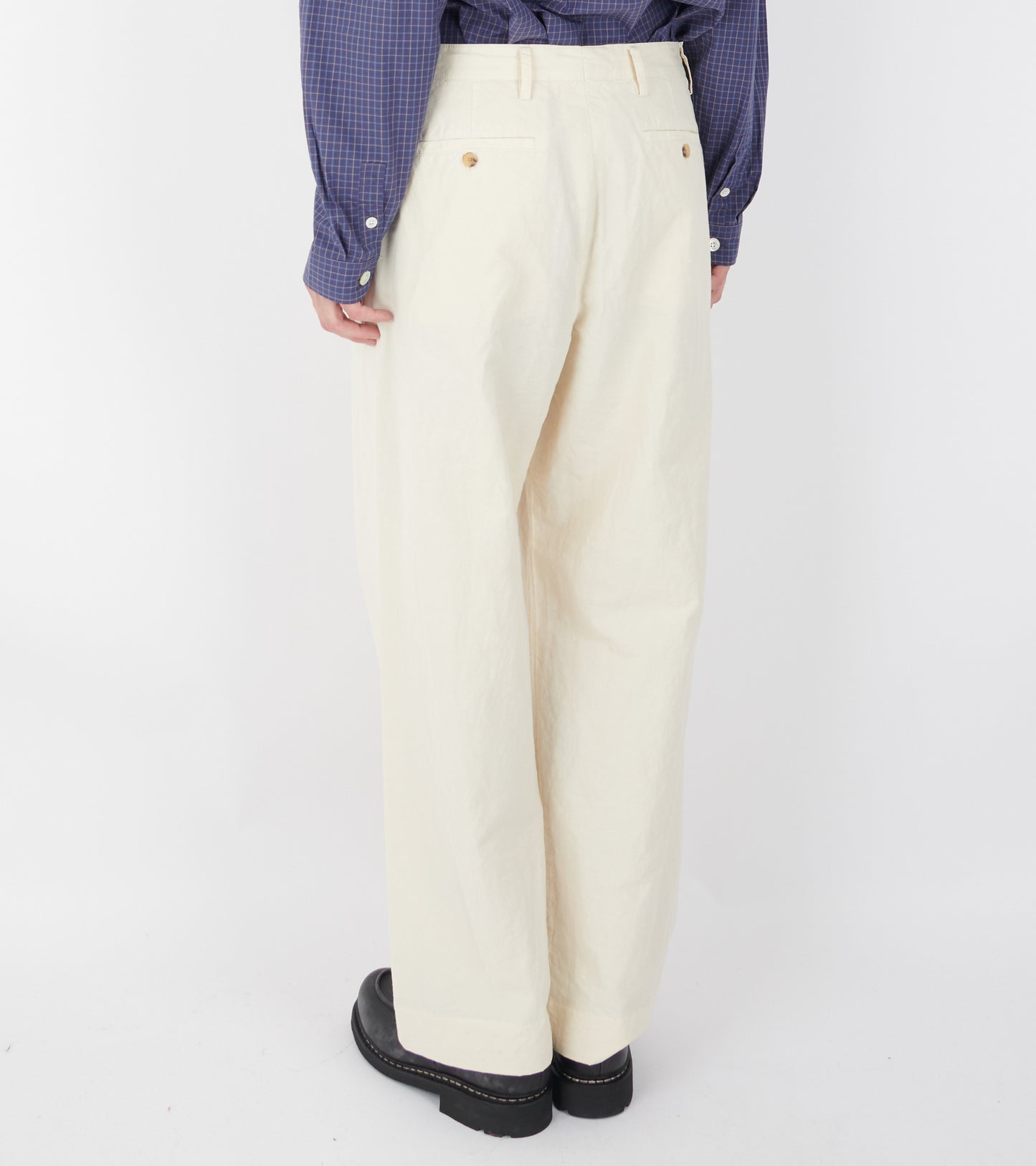 Double Pleat Trousers Off-white