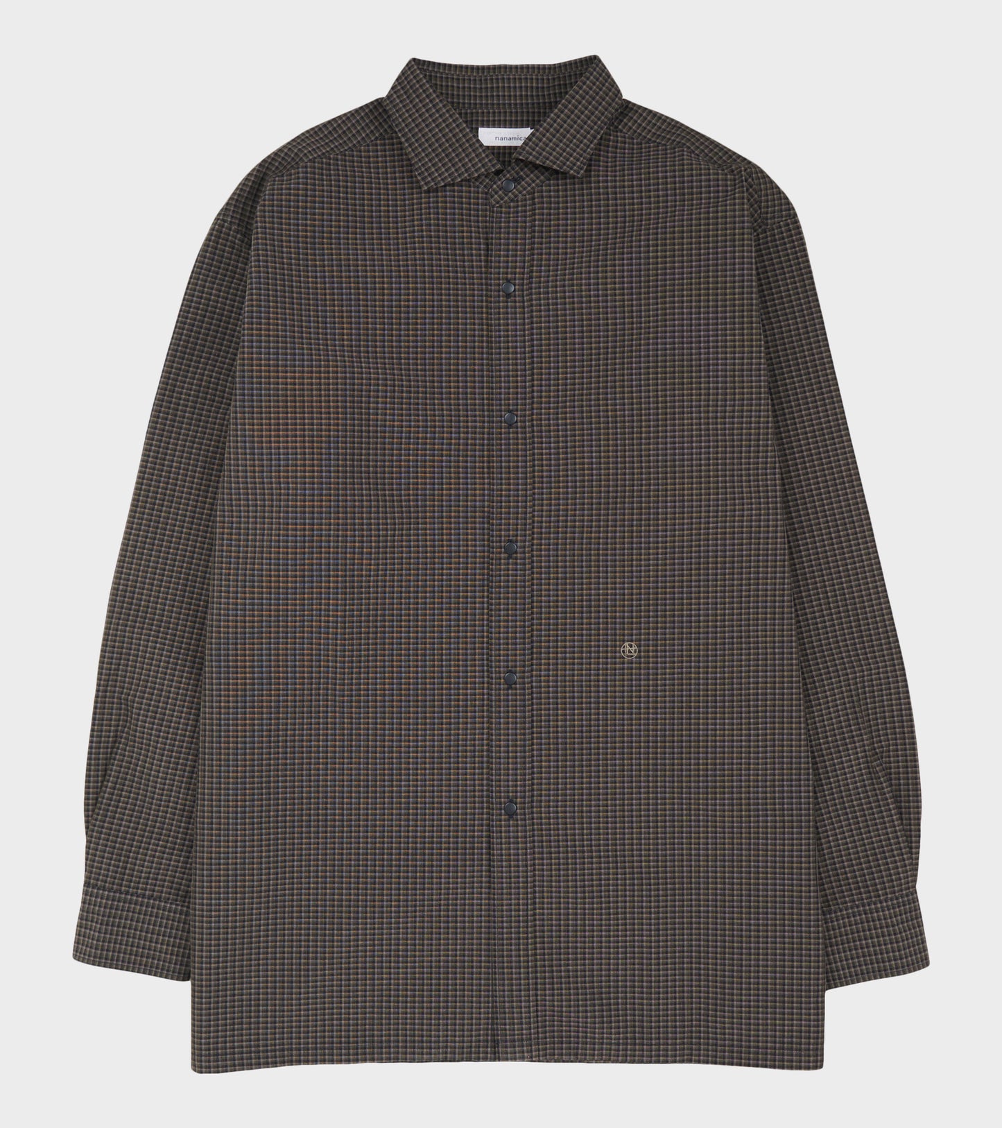 Micro Plaid Wind Shirt Brown/Grey/Navy Mix