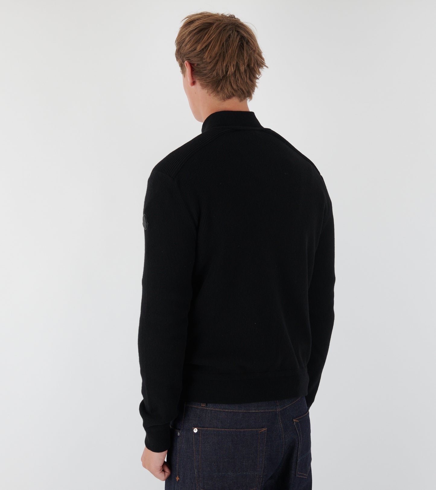Wool & Cashmere Zip-up Cardigan Black