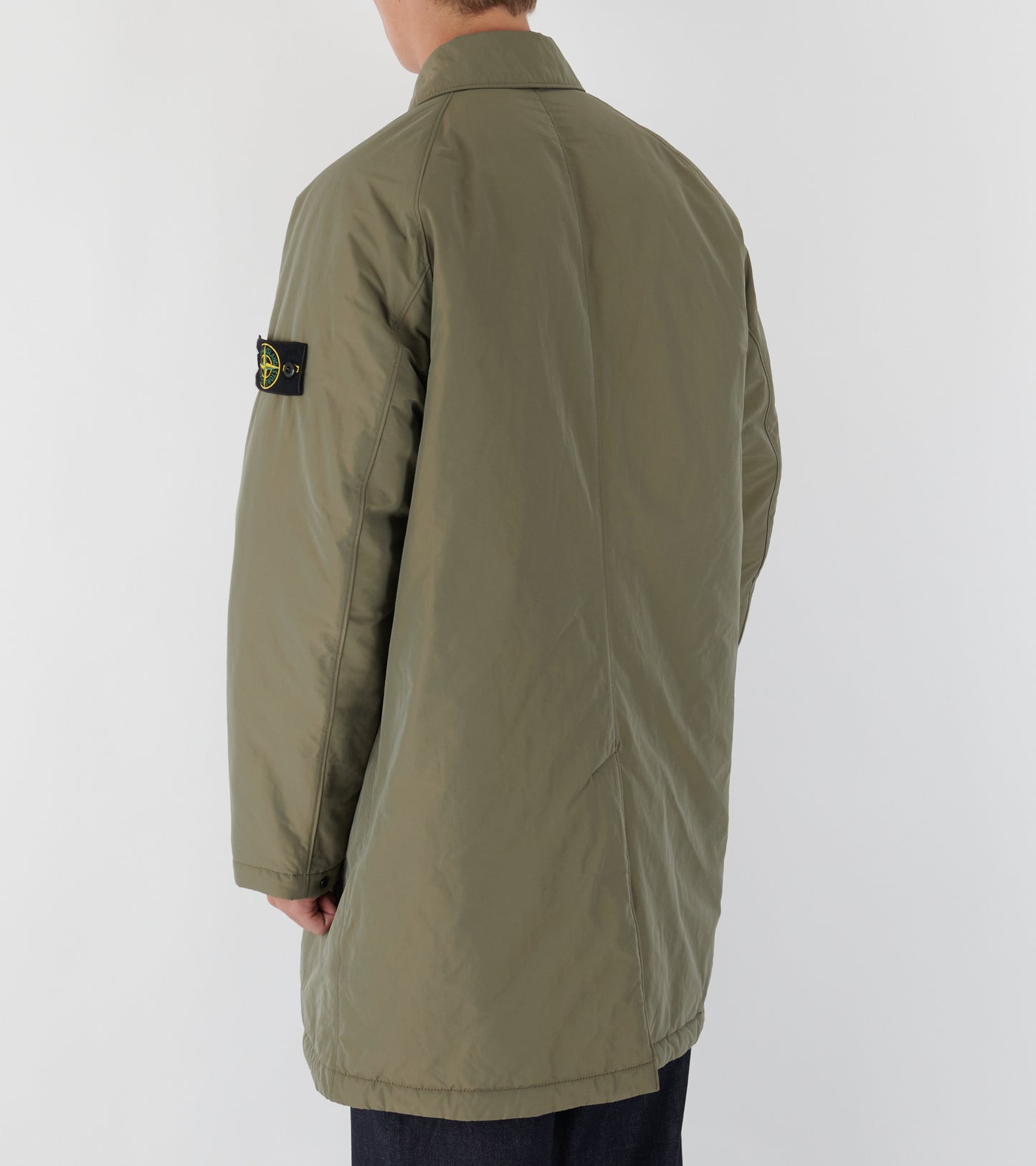 Padded Long Coat Dusty Green