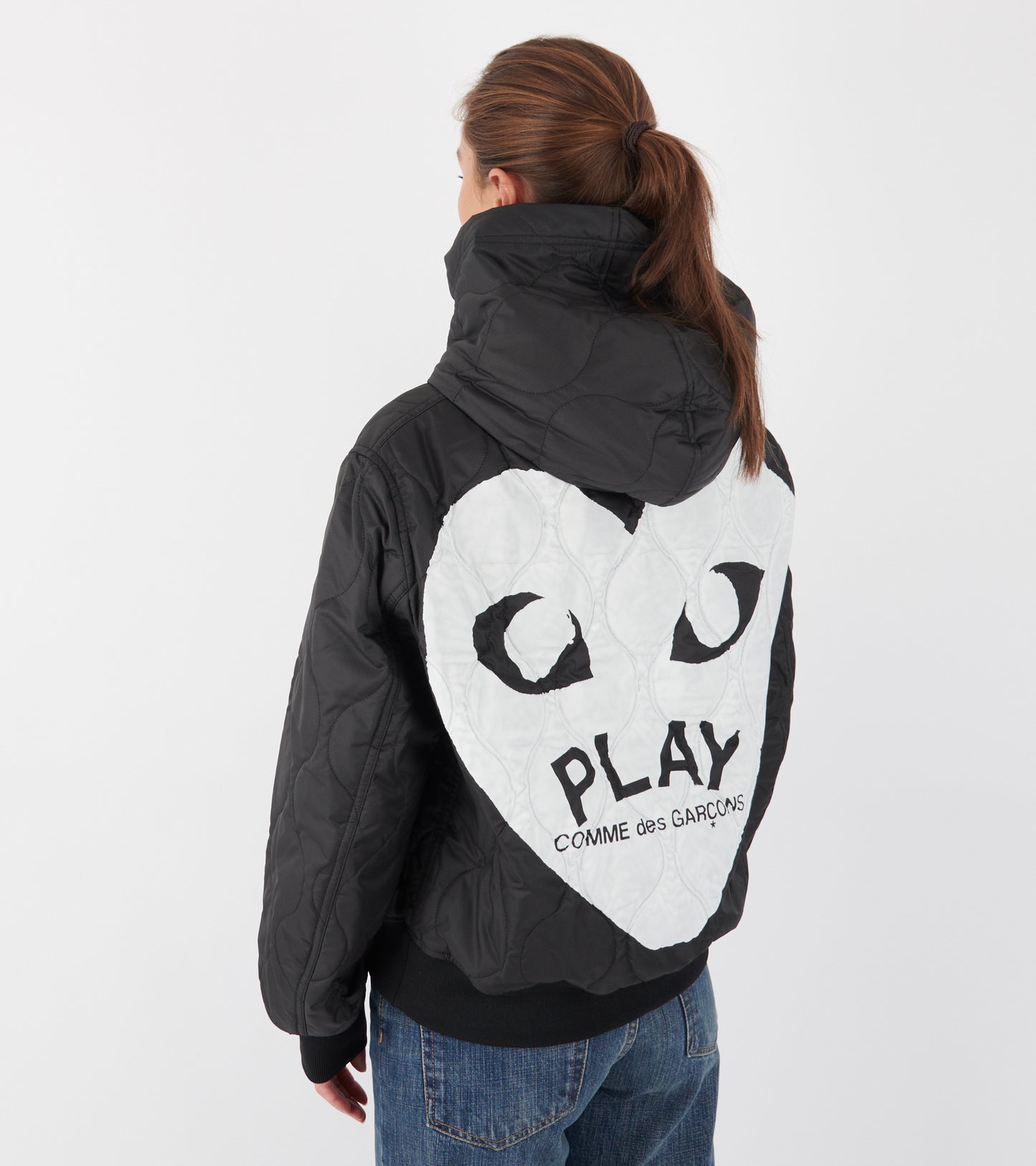 U Black Heart Hooded Jacket Black