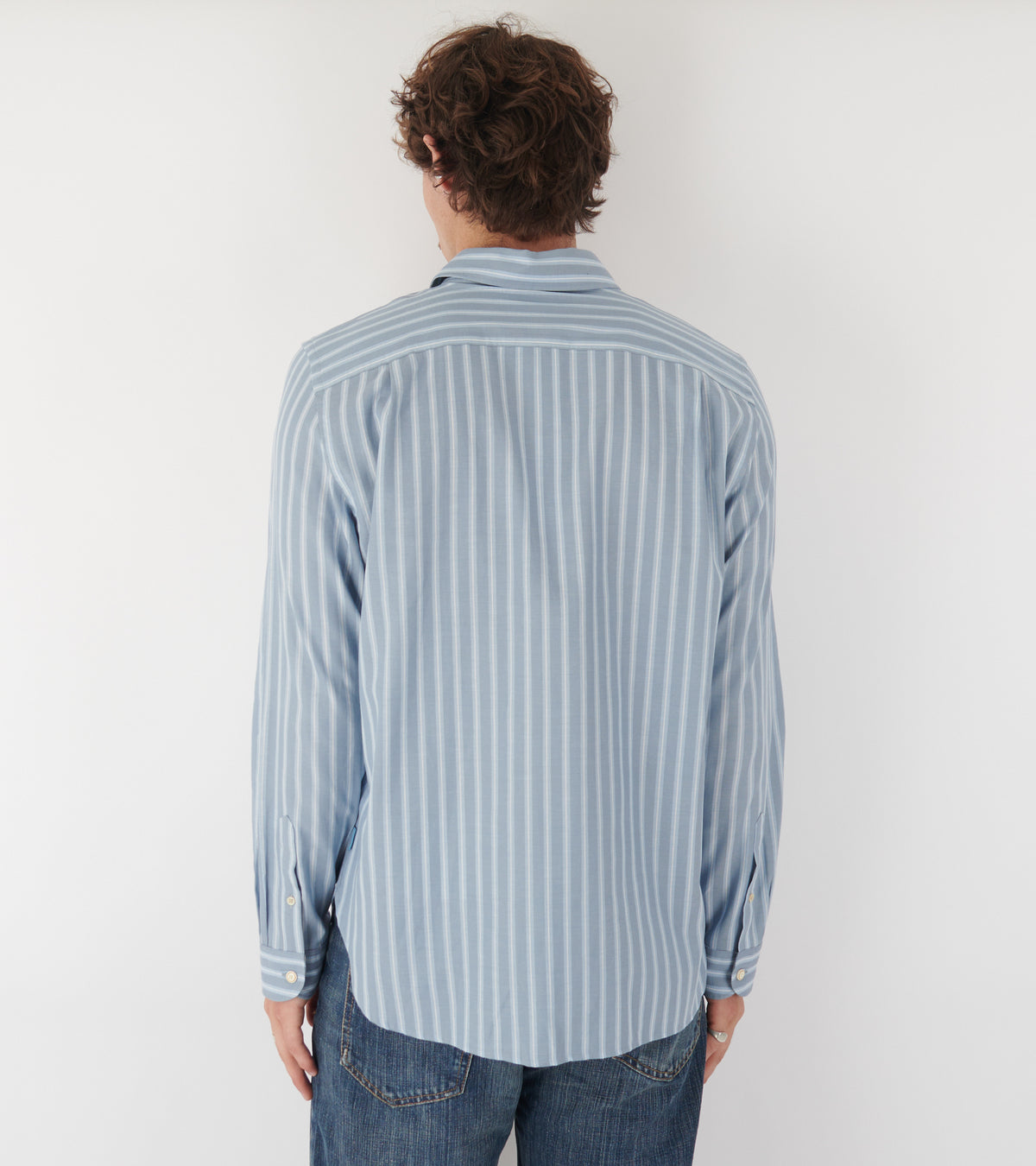 Striped LS Regular Fit Shirt Blue