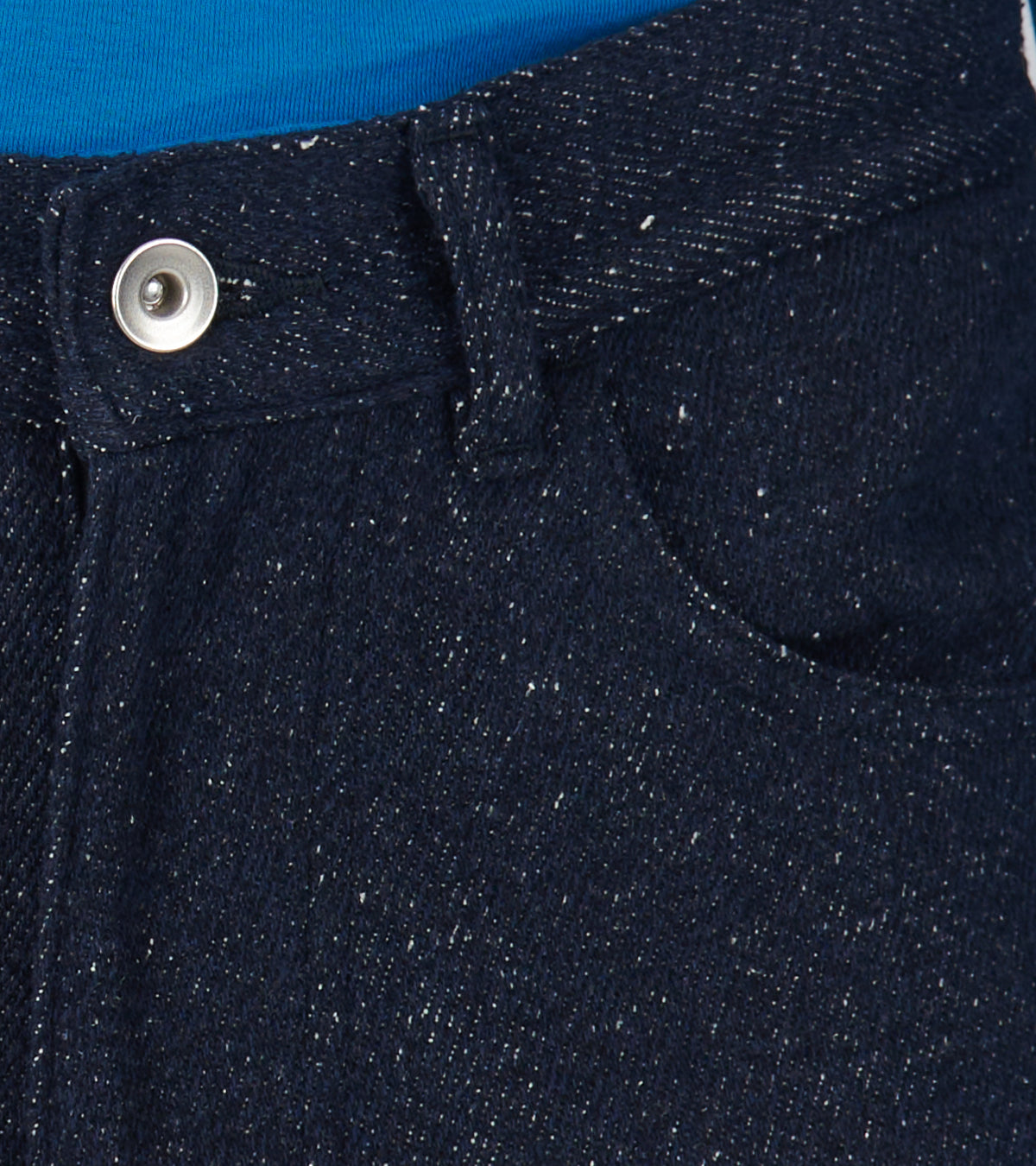 Silk Nep Denim 5P Wide Pants Dark Blue