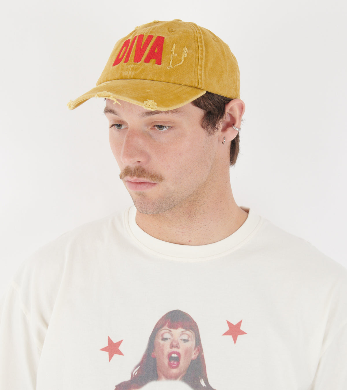 The Big D Cap Off-Yellow