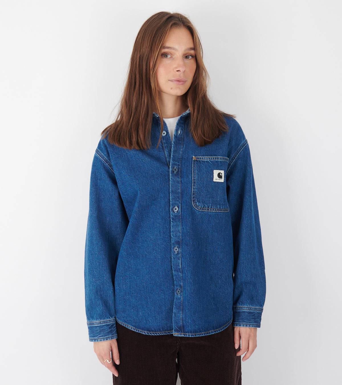 W' Marly Shirt Jac Blue Heavy Stone Wash